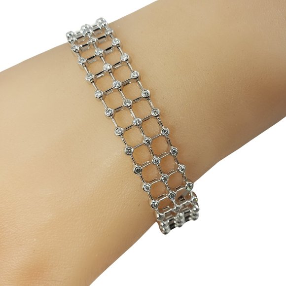 Vintage 18 Karat White Gold and Diamond Bracelet #11921 - Picture 8 of 8